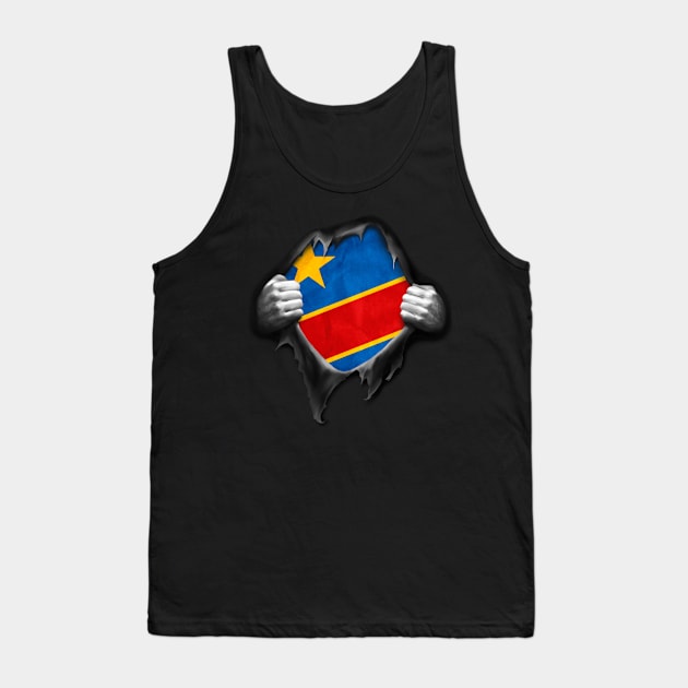 Congo Flag Congolese Roots DNA Pride Gift Tank Top by nikolayjs